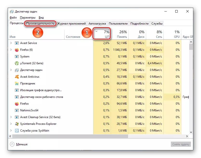 Windows Task Manager Processes Tab