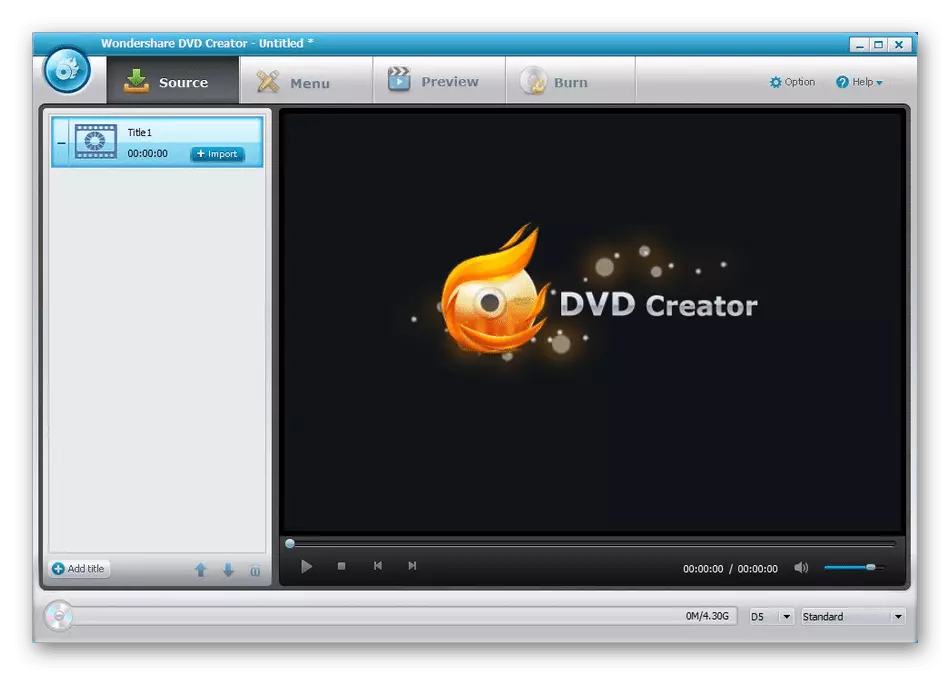 Wondershare DVD Creator პროგრამის გამოყენება ISO ფორმატის ფაილების წაკითხვისთვის