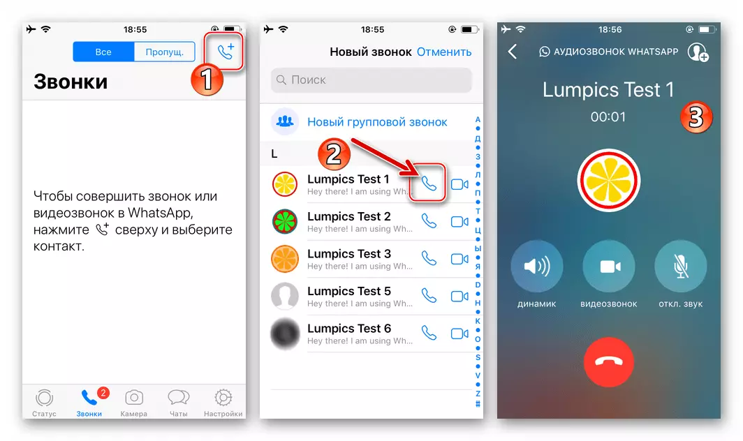 Whatsapp para sa mga audiosiles ng iPhone contact mula sa screen ng mga tawag sa Messenger