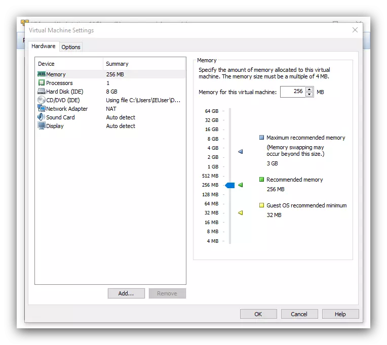 MACOS Emulator- ի պարամետրերը Windows 10 VMware աշխատատեղի նվագարկչի համար