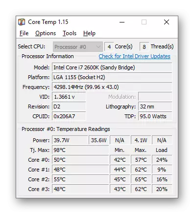 Kiểm tra nhiệt độ của máy tính thông qua chương trình Temp Core