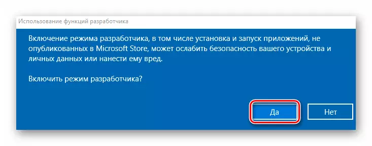 Oznámení Při povolení režimu vývojáře v systému Windows 10
