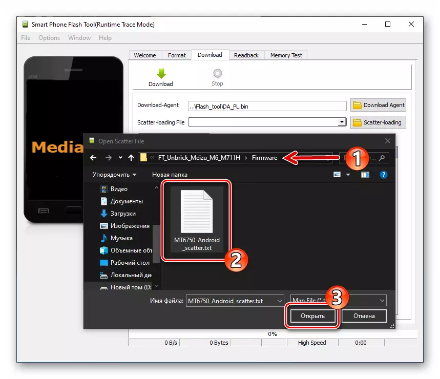 MEIZU M6 SP Flash Tool Download Scatter-bestand in het programma