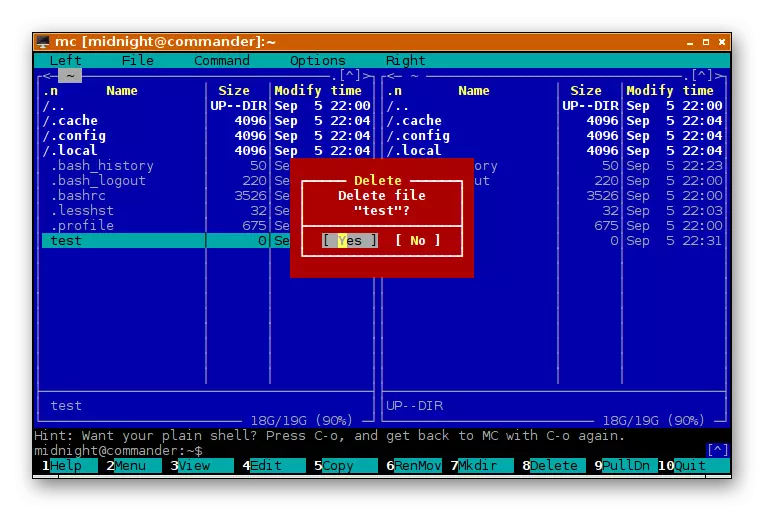 Använda Midnight Commander File Manager via Linux