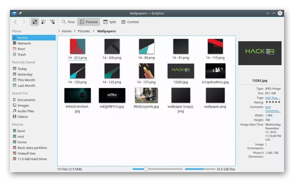 Dolphin File Manager gebruiken in Linux