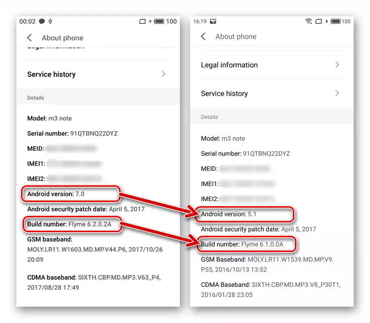 Meizu M3 Note Rollback version of the firmware with Android 7 on Android 5