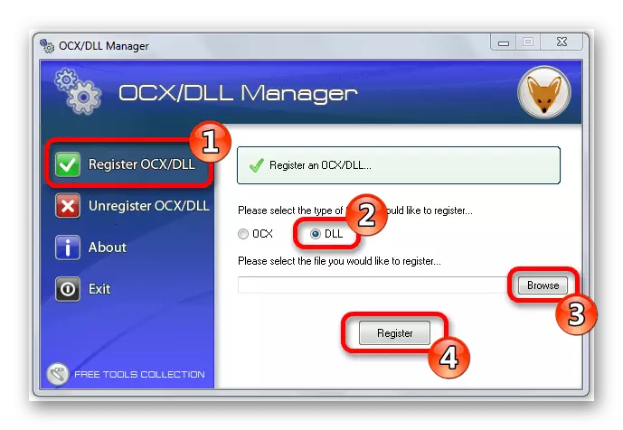 Registratie van bibliotheken in het OCX-DLL-manager-programma