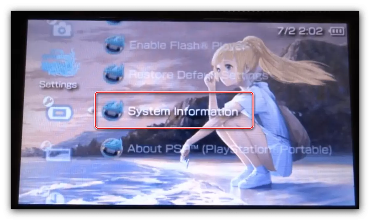 Rendszerinformációk a PSP verzióhoz a firmware CFW előtt