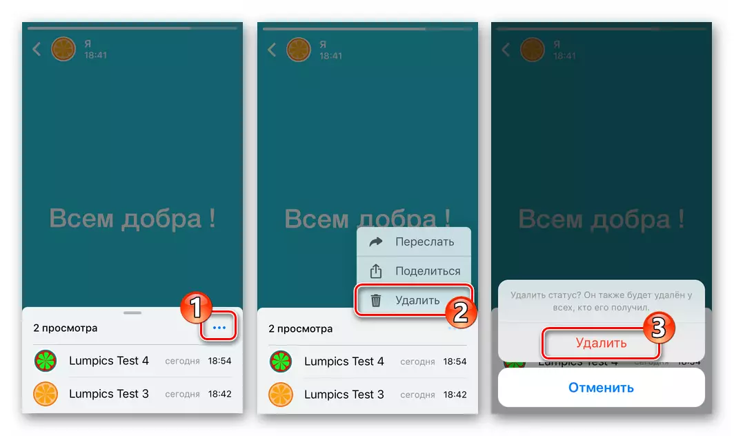 WhatsApp برای iOS حذف وضعیت از مشاهده تمام صفحه خود را