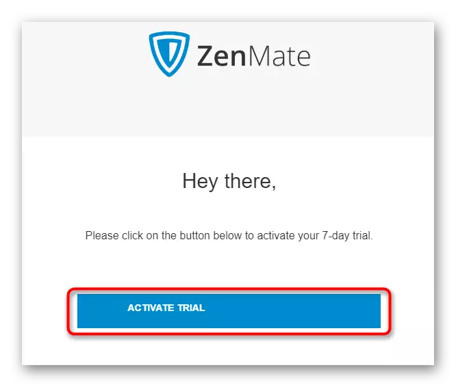 Հաստատեք ձեր էլ. Փոստի հասցեն Google Chrome- ում Zenmate- ում գրանցվելիս