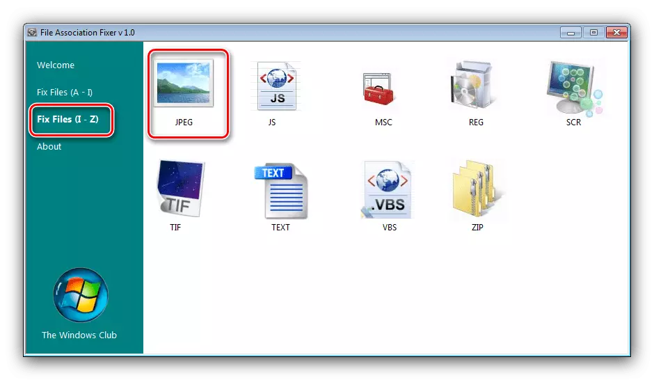 Open тип документ File Association Fixer да променят файлове и в Windows 7