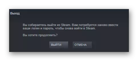 Confirmação da saída da conta corrente no Steam