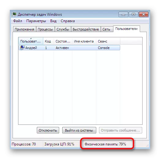 Bekijk operationele geheugenwerkbelasting via taakbeheer in Windows 7