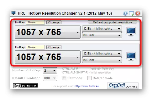 Opsætning af eksisterende profiler i HotKey Resolution Changer Programmet