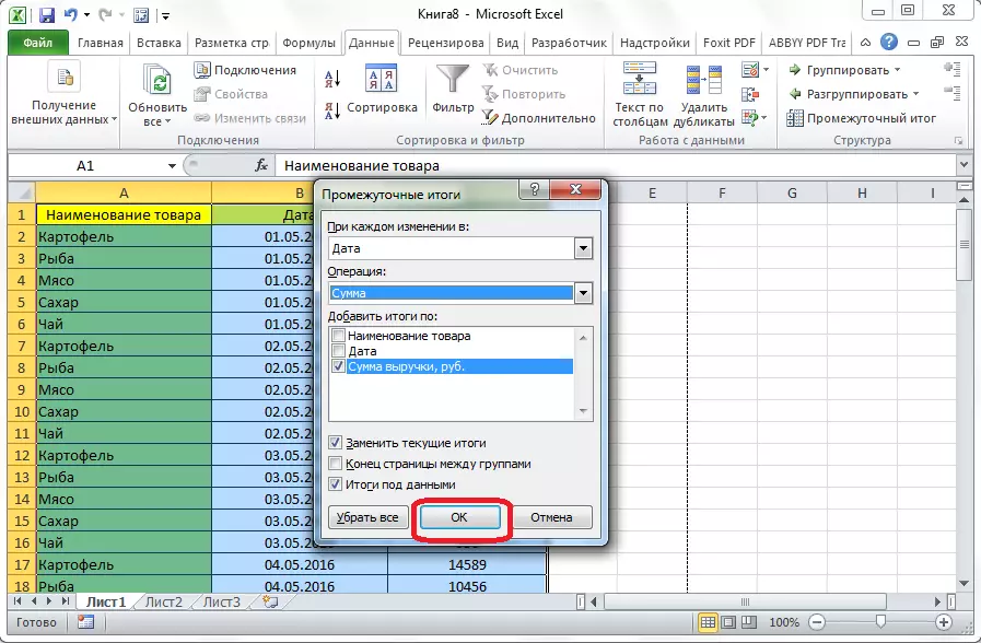 Konfigurácia medziproduktov v programe Microsoft Excel