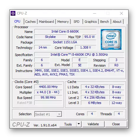 Nggunakake program CPU-Z kanggo diagnosa komputer