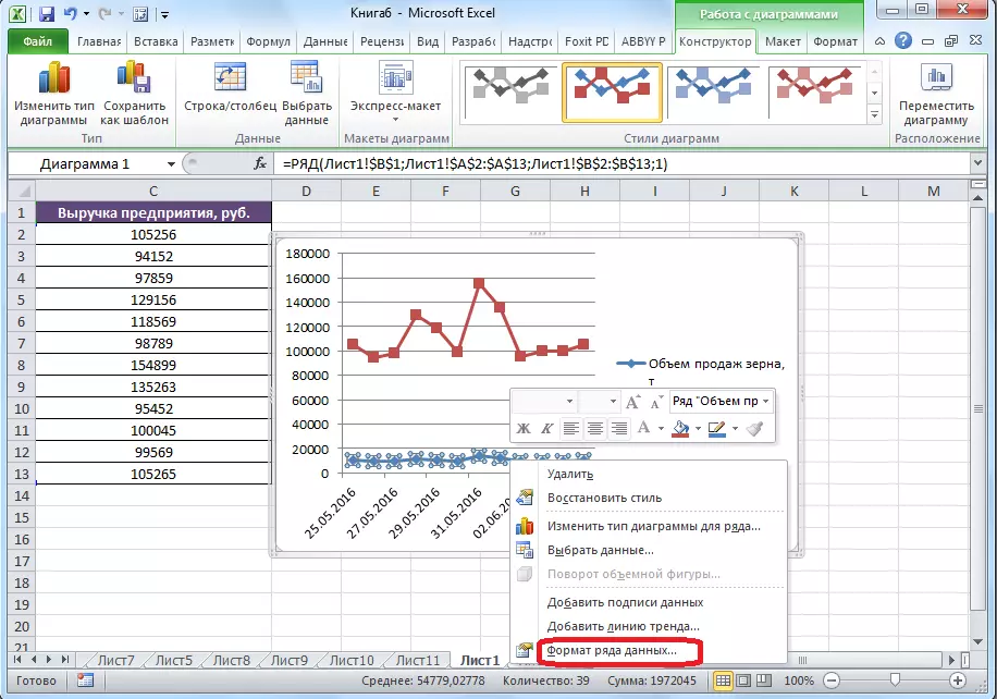 Tranzisyon nan fòma yon kantite done nan Microsoft Excel