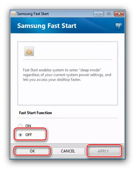 Desactivar Samsung rápido Comezar a resolver problemas coa atenuación da pantalla en Windows 7