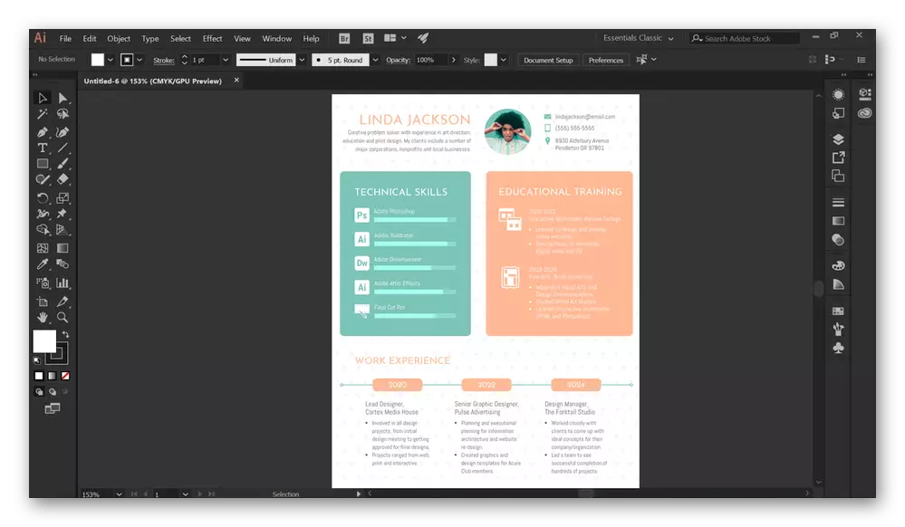 Brug af Adobe Illustrator Editor til at oprette et CV