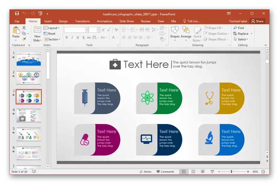 Usando o programa de Microsoft PowerPoint para crear Infografía