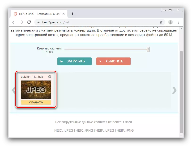 Heic2JPG Web Hizmeti Kullanarak Dönüştürülen Heic-Dosyasını İndirin