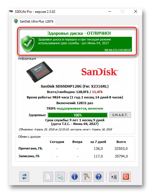 Проверка на състоянието на твърдотелен диск с помощта на програмата SSDLife