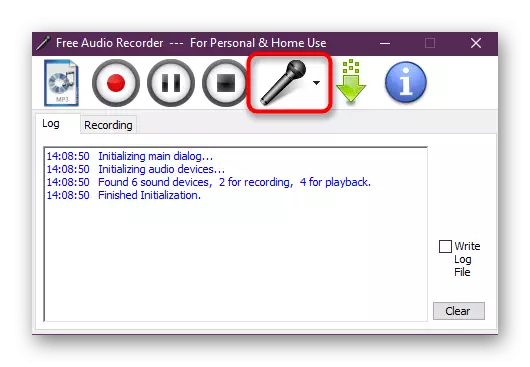Mikrofonindstilling i Free Audio Recorder