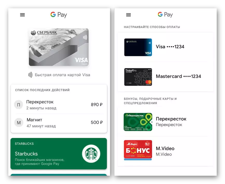 A unión da tarxeta exitosa en Google paga en Android