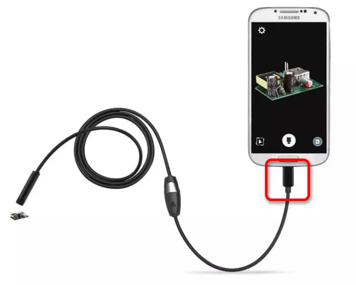 Un exemplu de conectare corectă a endoscopului la telefon pe Android