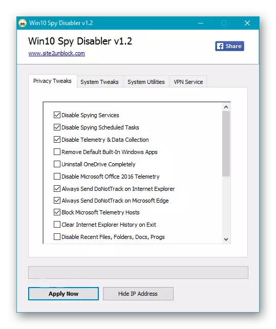 Utilitzant el desactivador de Win10 Spy per desactivar les actualitzacions de Windows 10