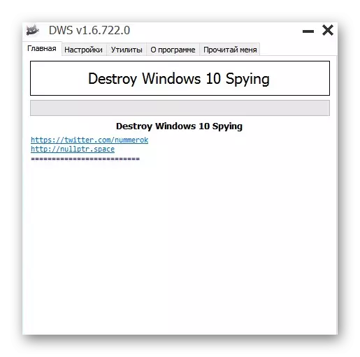 Usando el programa de espionaje Destroy Windows 10 para deshabilitar las actualizaciones de Windows 10