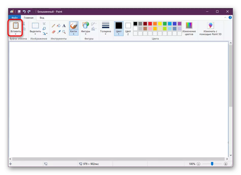 Plaats de screenshot in Paint-programma