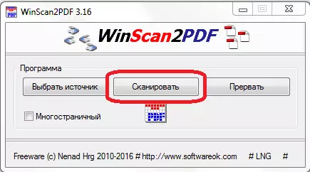 Skönnun á WinScan2pdf.