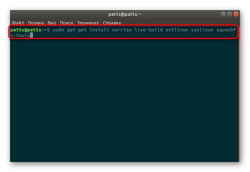 Digite um comando para instalar componentes adicionais do CD ao vivo com o sistema operacional Debian