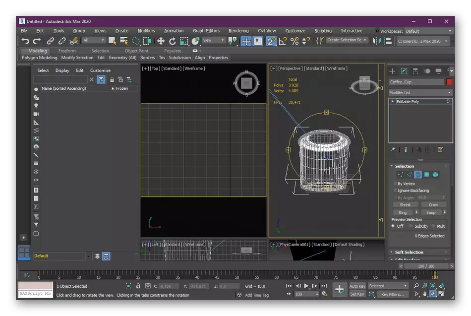 Klávesové zkratky pro režim zobrazení projektu v aplikaci Autodesk 3DS Max