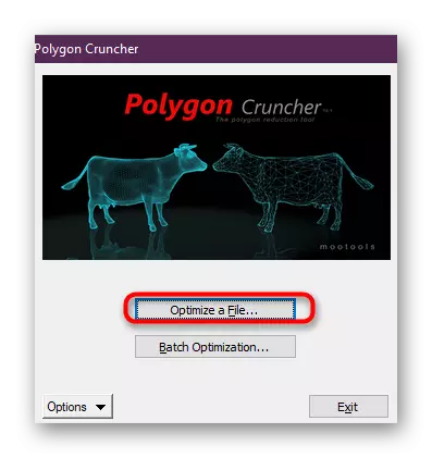 Peralihan kepada pembukaan objek untuk bekerja di Polygon Cruncher