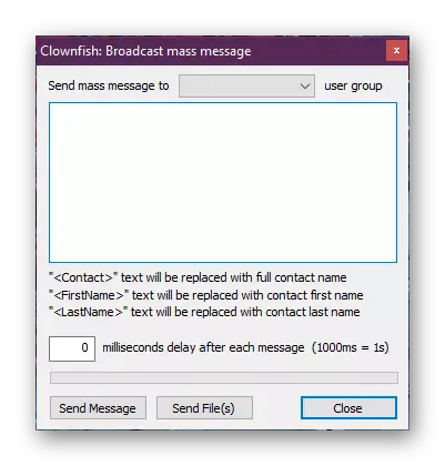 La distribució massiva de missatges per als usuaris de Skype a Clownfish