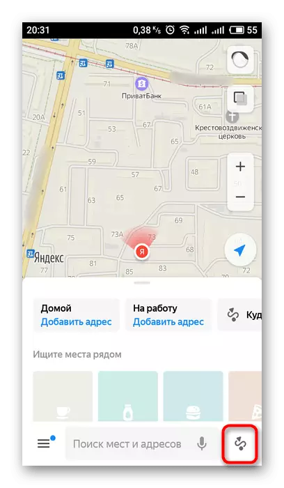 Övergång till beredning av en fotgängare i Yandex.Maps