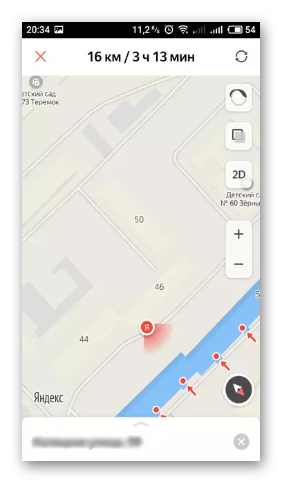 Tibda fuq ir-rotta f'Yandex.maps