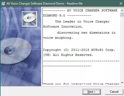 Ўстаноўка AV Voice Changer Diamond