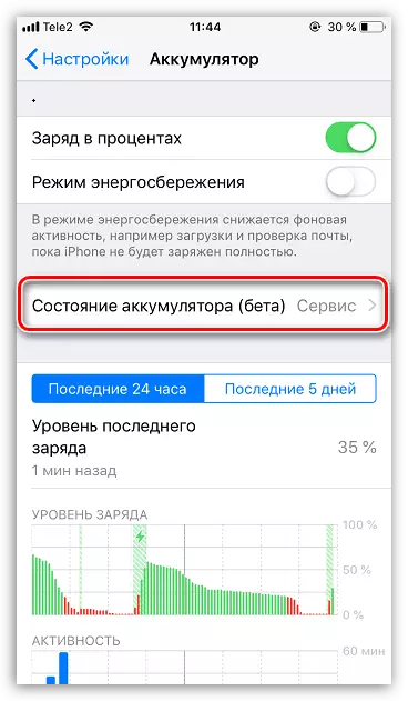 IPhone-да батарея күйі