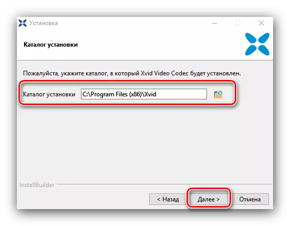 XVID imenik za namestitev kodekov za Windows Media Player