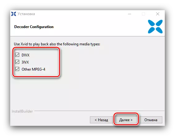 Format penggunaan XVID untuk pemasangan codec untuk Windows Media Player