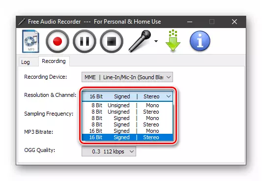 Menyesuaikan setelan dan saluran saat merekam suara dalam perekam audio gratis
