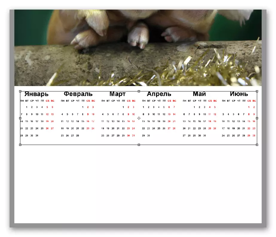 Skalieren des Gitters für alle Monate beim Erstellen eines Kalenders in Photoshop