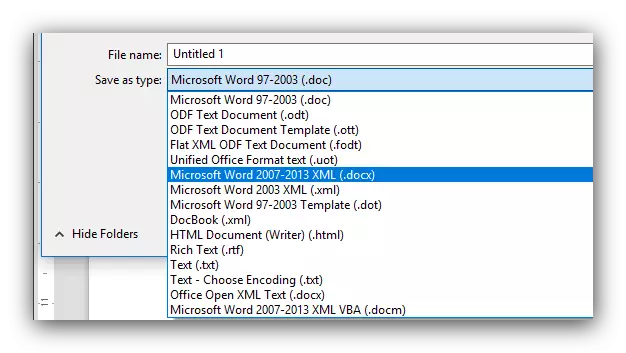 Қолдау көрсетілетін LibreOffice табиғатты қорғау форматтары
