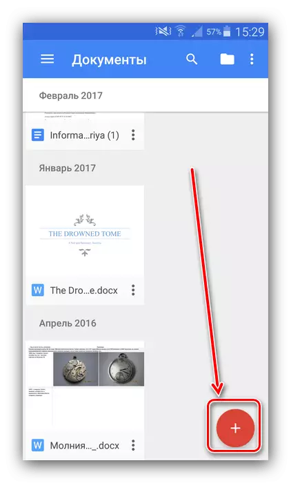 Création d'un nouveau document dans Google Docs