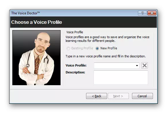 Ustvarjanje novega profila za spremembo glasovanja v programu Morphvox Pro
