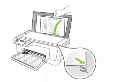 Инсталиране на документа към принтера за започване на сканиране