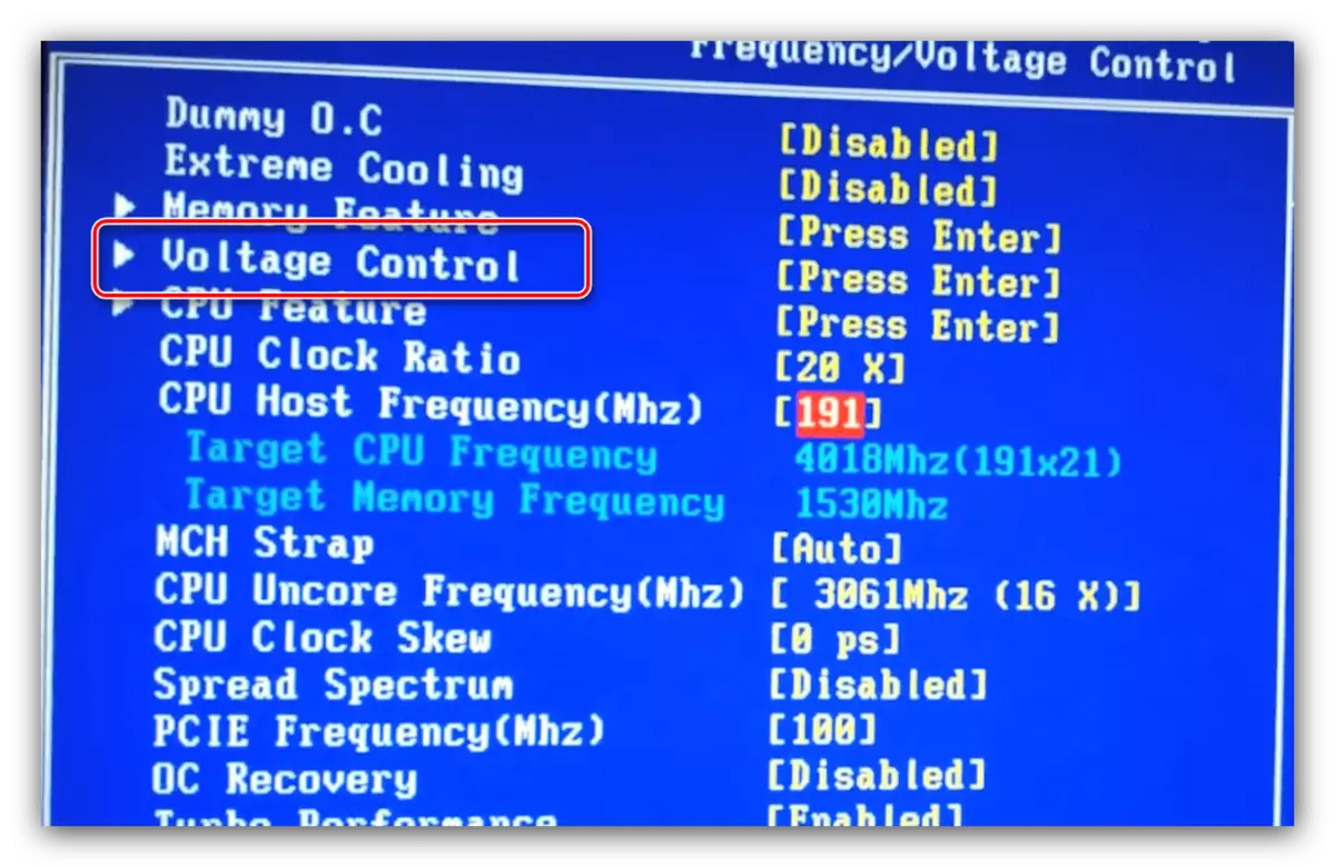 استدعاء إعدادات BIOS الجهد فينيكس إلى فيركلوك المعالج